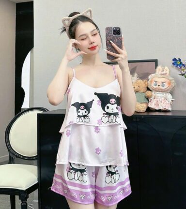 Đồ bộ quần đùi latin áo hai dây in nhiều hoạ tiết - DBO5047