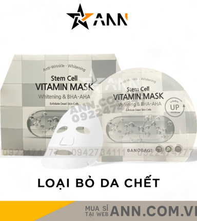 Mặt Nạ Giấy Banobagi Màu Trắng Stem Cell Vitamin Mask Whitening BHA AHA Hộp 10 Miếng - 8809486365342