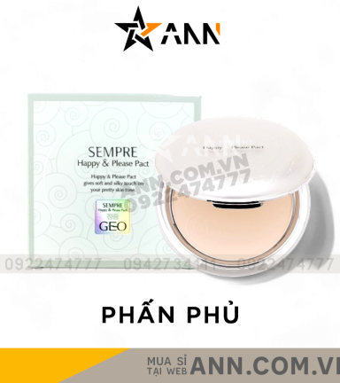 Phấn Phủ GEO Sempre Happy & Please Pact Hàn Quốc 22g (Tone 1) - 8802885129133