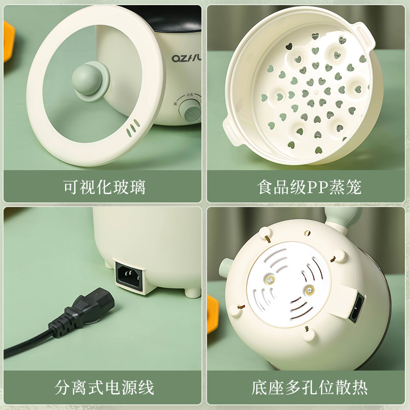 Chỗ sỉ nồi Lẩu Điện Mini 2 Tầng Đa Năng Kèm Giá Hấp Có Tay Cầm 1.8L 17.5x17.5x27cm 8 Chỗ sỉ nồi Lẩu Điện Mini 2 Tầng Đa Năng Kèm Giá Hấp Có Tay Cầm 1.8L 17.5x17.5x27cm