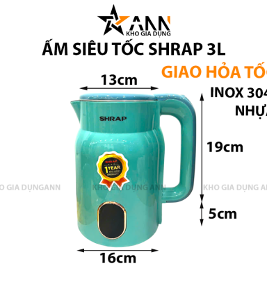 Ấm Đun Nước Siêu Tốc Shrap 3L - ASTSHRAP3L