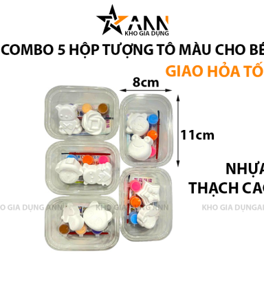 Combo 5 Hộp Tượng Mini Tô Màu Cho Bé - TMNTMCB