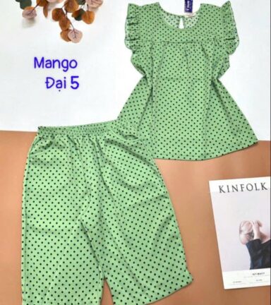 Đồ bộ mango quần ngố áo tay bèo nhiều hoạ tiết - DBO5051