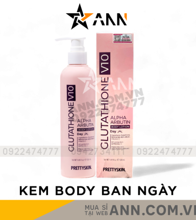 Kem Body Prettyskin Màu Hồng Ban Ngày Glutathione V10 Alpha Arbutin Body Lotion 250ml - 8809733216373