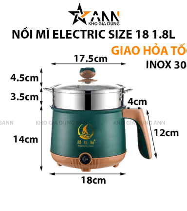 Nồi Mì Electric Size 18 Nồi Điện Nấu Mì 2 Tầng Dung Tích 1.8L - NMELECTRIC18