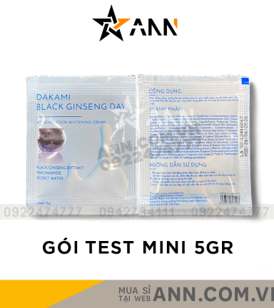 Mẫu Test Kem Face Nám Nhân Sâm Đen Dakami Black Ginseng Ban Ngày Mini 5gr - MTDMBD02