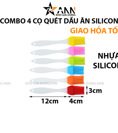 Combo 4 Cọ Quét Dầu Gia Vị Đầu Silicon 3x16cm - CQDGV