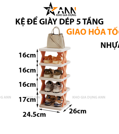 Kệ Để Giày Dép 5 Tầng Chữ X - KDGD5TCX