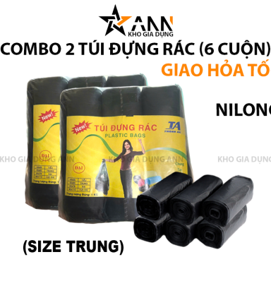 Set 2 Túi Nilong Đựng Rác 6 Cuộn Size Trung 55x65cm - S2CTDR
