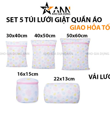 Set 5 Túi Lưới Giặt Quần Áo - Túi Giặt Đồ Máy Giặt - S5TLGQA