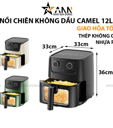 Nồi Chiên Không Dầu Camel 12L Mẫu Mới 33x33x36cm - NCKD02