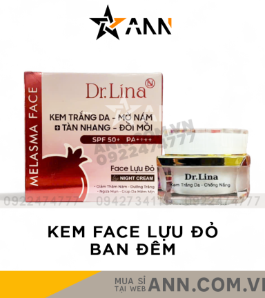 Kem Face Lựu Đỏ Dr.Lina Melasma Face Giảm Nám Ban Đêm 25g - KFLDBD