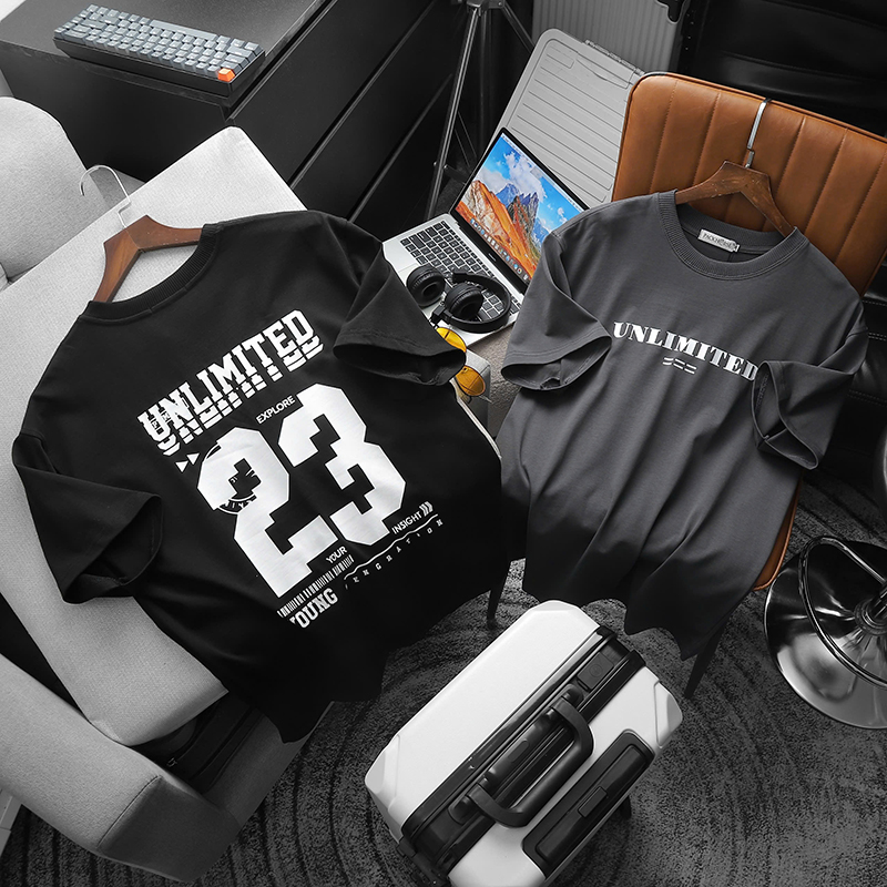 25362_z5896028149722-f659191ade0ef23db0feab80330a9b2c_20241005145039-1.jpg Áo Thun Nam Cổ Tròn Pack Hourse In Chữ Unlimited 23 - Có Big Size 100kg - AB522