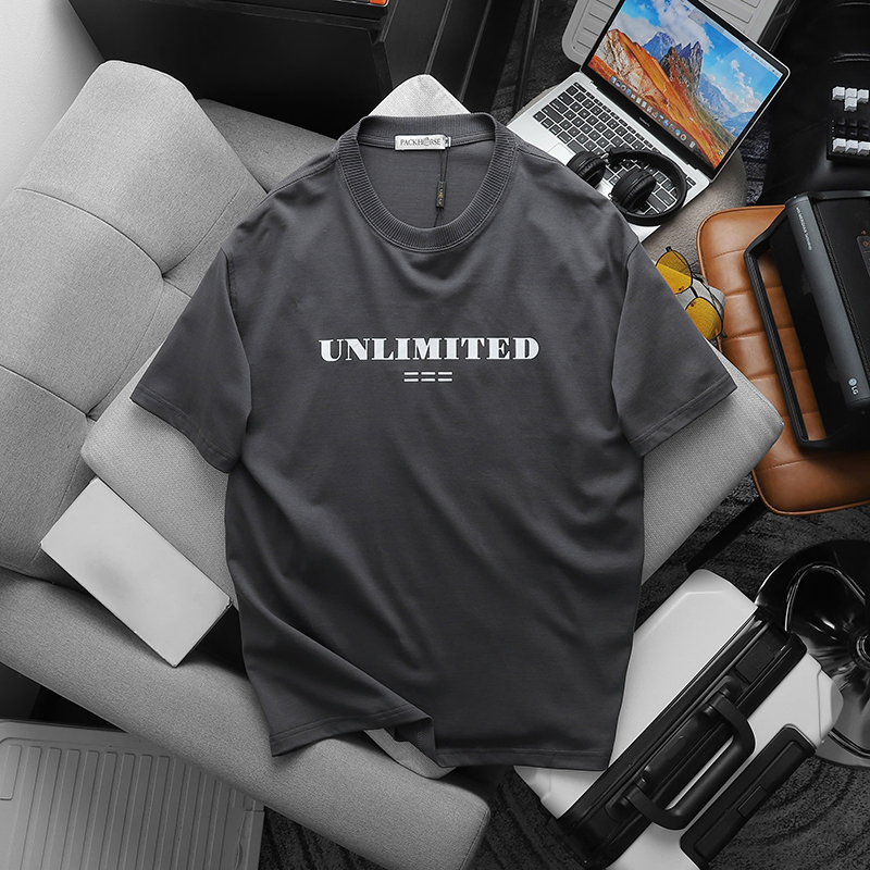 25362_z5896028159144-dfb10970d32243b80cb9ab44842cc037_20241005145039-1.jpg Áo Thun Nam Cổ Tròn Pack Hourse In Chữ Unlimited 23 - Có Big Size 100kg - AB522