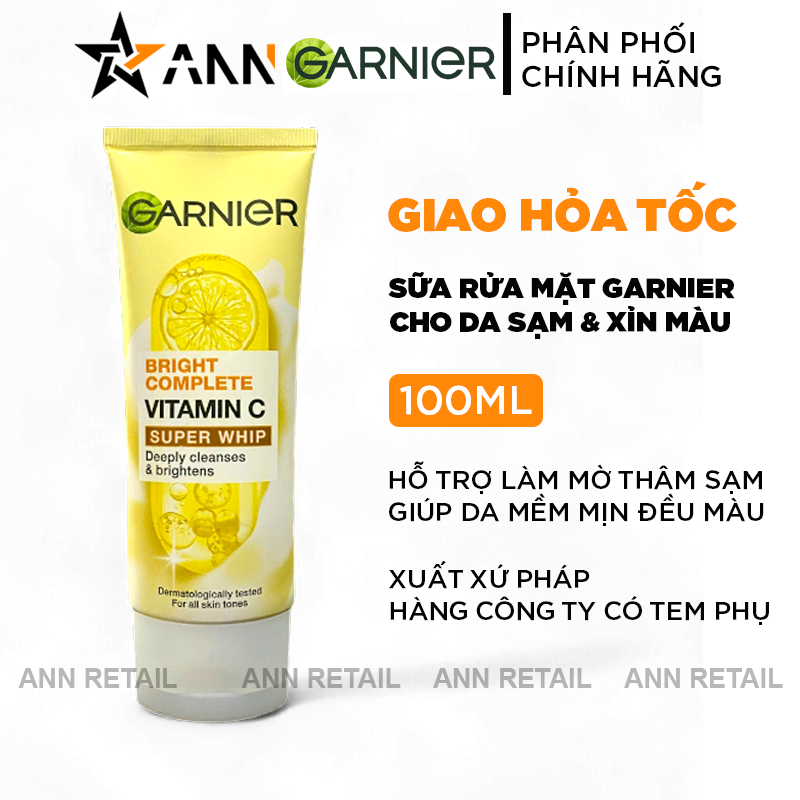 25367_25367-8-20241008090003_20241227120258-1.png Sữa Rửa Mặt Garnier Sạch Sâu Sáng Da Bright Complete Vitamin C Super Whip Deeply Cleanses & Brightens 100ml - 8994993009015