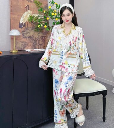đồ bộ pijama quần dài áo tay dài nhiều hình khác nhau - DBO5087