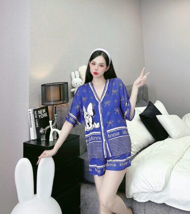 đồ bộ quần đùi áo tay ngắn cổ viền V nhiều hình khác nhau - DBO5089