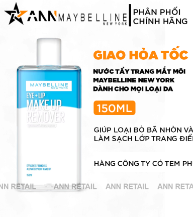 Nước Tẩy Trang Maybelline New York Eye + Lip Make Up Remover 150ml - 6902395843467