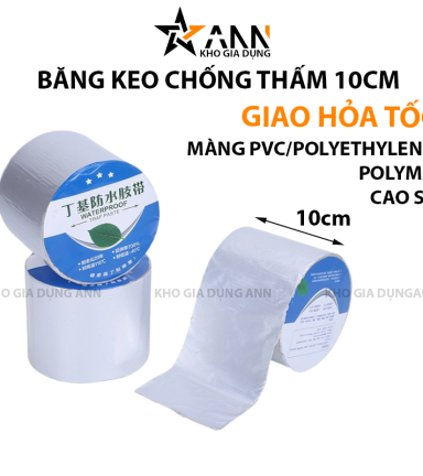 Băng Keo Chống Thấm - Băng Dính 4 Lớp Cao Su Chống Dột 10cmx5m - BKCT