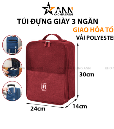 Túi Đựng Giày 3 Ngăn 30x14x24cm - TDG3N