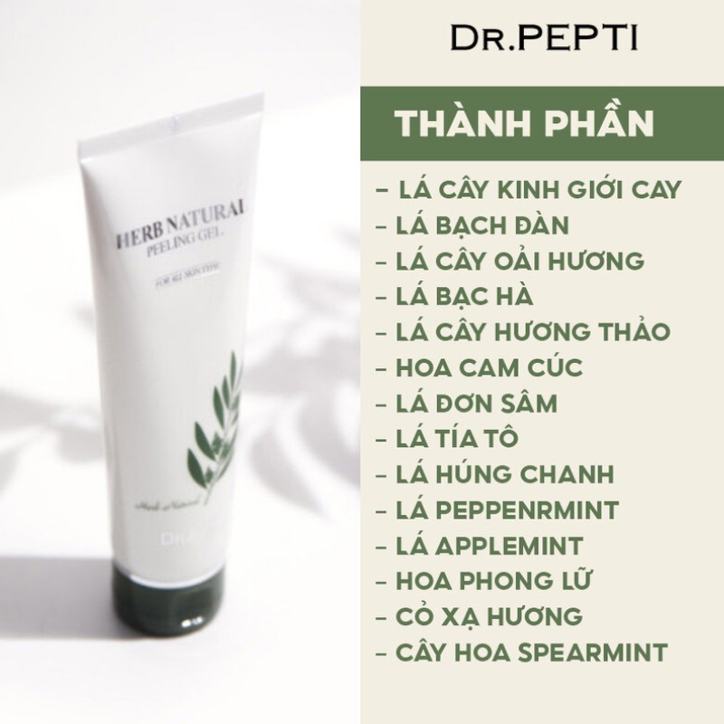 Tẩy Da Chết Dr.Pepti Herb Natural Peeling Gel Giúp Da Sáng Mịn Màng 130ml 6 Tẩy Da Chết Dr.Pepti Herb Natural Peeling Gel Giúp Da Sáng Mịn Màng 130ml
