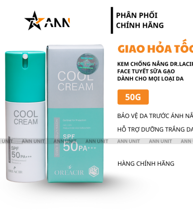 Kem Chống Nắng Dr Lacir Cool Cream Face Tuyết Sữa Gạo Dưỡng Trắng Da Ban Ngày 50g - 8938528007473