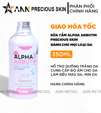 Sữa Tắm Trắng Da Alpha Arbutin 3Plus+ Precious Skin Collagen Bath Cream 350ml - 8858831008106