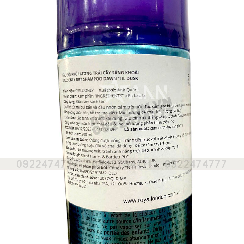 Chỗ sỉ dầu Gội Khô Girlz Only Màu Xanh 200ml - Dầu Gội Khô Hương Trái Cây 12 Chỗ sỉ dầu Gội Khô Girlz Only Màu Xanh 200ml - Dầu Gội Khô Hương Trái Cây