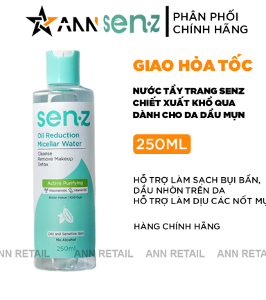 Nước Tẩy Trang Senz Aqua Boost Micellar Water Chiết Xuất Khổ Qua 250ml - Nước Tẩy Trang Cho Da Dầu Mụn - NTTKQSZ