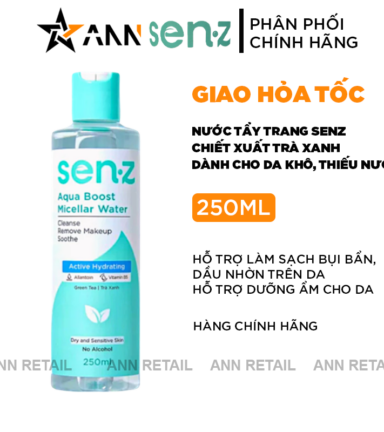 Nước Tẩy Trang Senz Aqua Boost Micellar Water Chiết Xuất Trà Xanh 250ml - Nước Tẩy Trang Cho Da Khô - NTTTXSZ