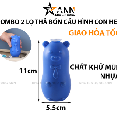 Combo 2 Lọ Heo Thả Bồn Cầu Xanh Đậm - Lọ Khử Mùi Bồn Cầu Diệt Khuẩn Siêu Sạch Tiết Kiệm 10x5.5cm - LTBCCH02