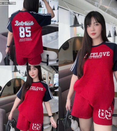 Đồ bộ quần đùi áo tay ngắn in số 85 - DBO5134