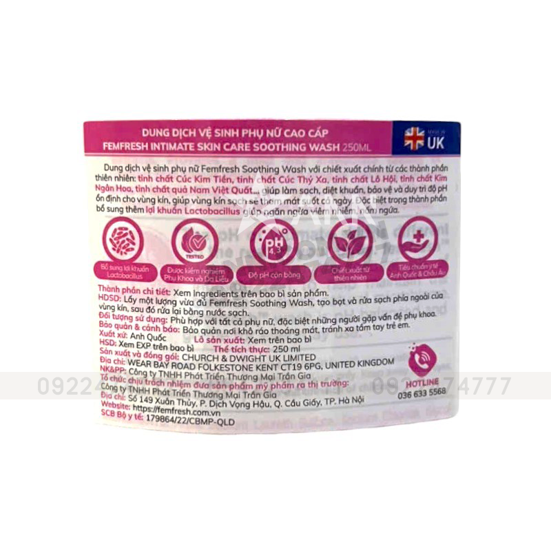 Nơi lấy sỉ dung Dịch Vệ Sinh Phụ Nữ Femfresh Soothing Wash Màu Hồng - Dành Cho Da Nhạy Cảm 250ml 7 Nơi lấy sỉ dung Dịch Vệ Sinh Phụ Nữ Femfresh Soothing Wash Màu Hồng - Dành Cho Da Nhạy Cảm 250ml