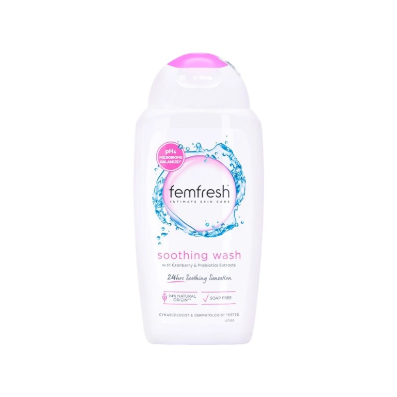 25536_trang-photoroom-1_20241029115653-2.jpg Dung Dịch Vệ Sinh Phụ Nữ Femfresh Soothing Wash Màu Hồng - Dành Cho Da Nhạy Cảm 250ml - 5010724525951