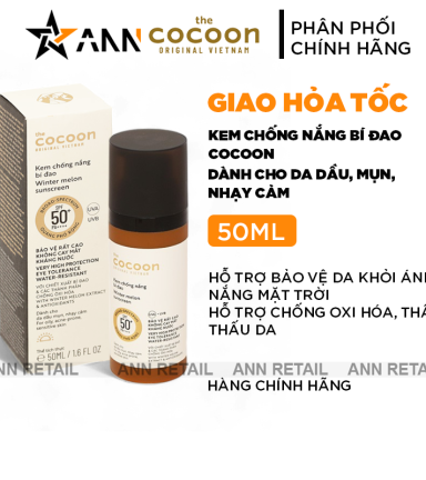 Kem Chống Nắng Bí Đao CoCoon - Dành Cho Da Dầu Mụn Nhạy Cảm 50ml - 8936217700339