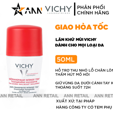 Lăn Khử Mùi Vichy Nắp Đỏ 50ml - 3337871324001