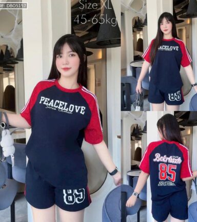 Đồ bộ quần đùi áo tay ngắn in số 85 thể thao - DBO5157