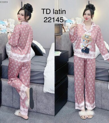 Đồ bộ pijama latin quần dài áo tay dài in hình thú dễ thương - DBO5165