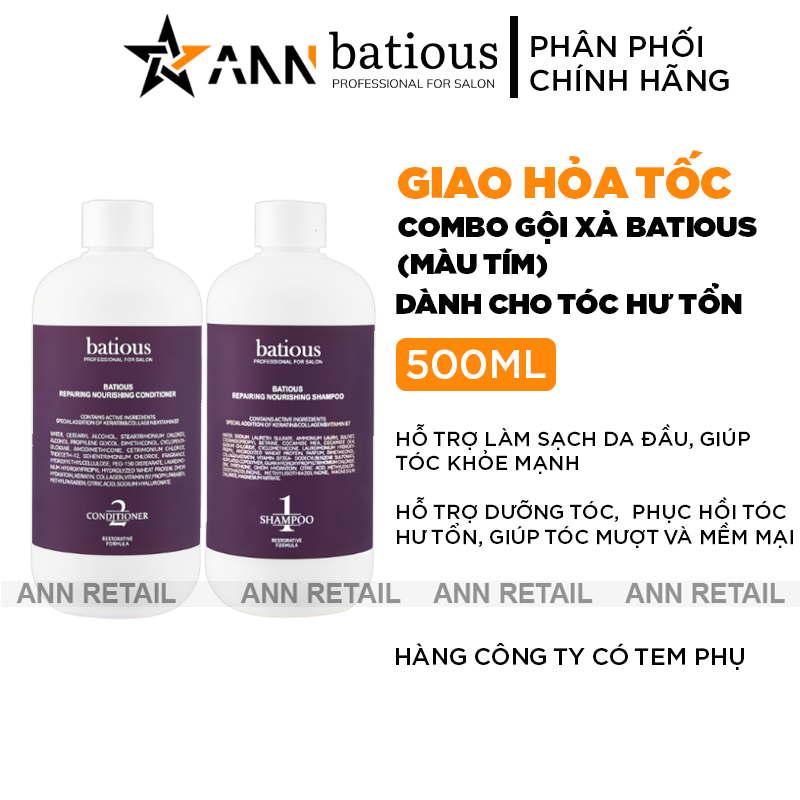 25578_khung-shopee-ann-retail-moi-0410-recovered_20241031165431-1.png Combo Dầu Gội Xả Batious Repairing Nourishing Shampoo Màu Tím - Dành Cho Tóc Hư Tổn 500ml - 5061014610802