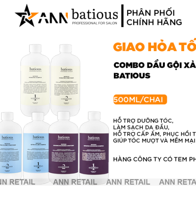 Combo Dầu Gội Xả Batious 500ml Chính Hãng - CBDGXBT