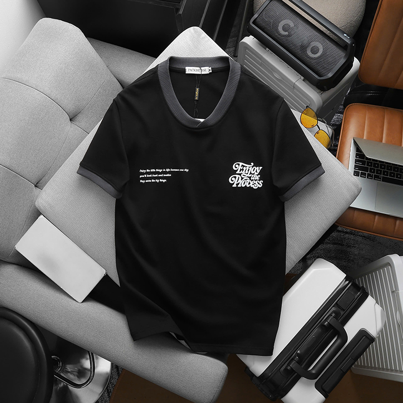 25592_z5988130725781-7ce873af0d55a151f8ccefa6e1843ac7_20241102114135-11.jpg Áo Thun Nam Cổ Tròn Pack Horse In Nổi Chữ Enjoy The Process (Có Size 3x) - AB523