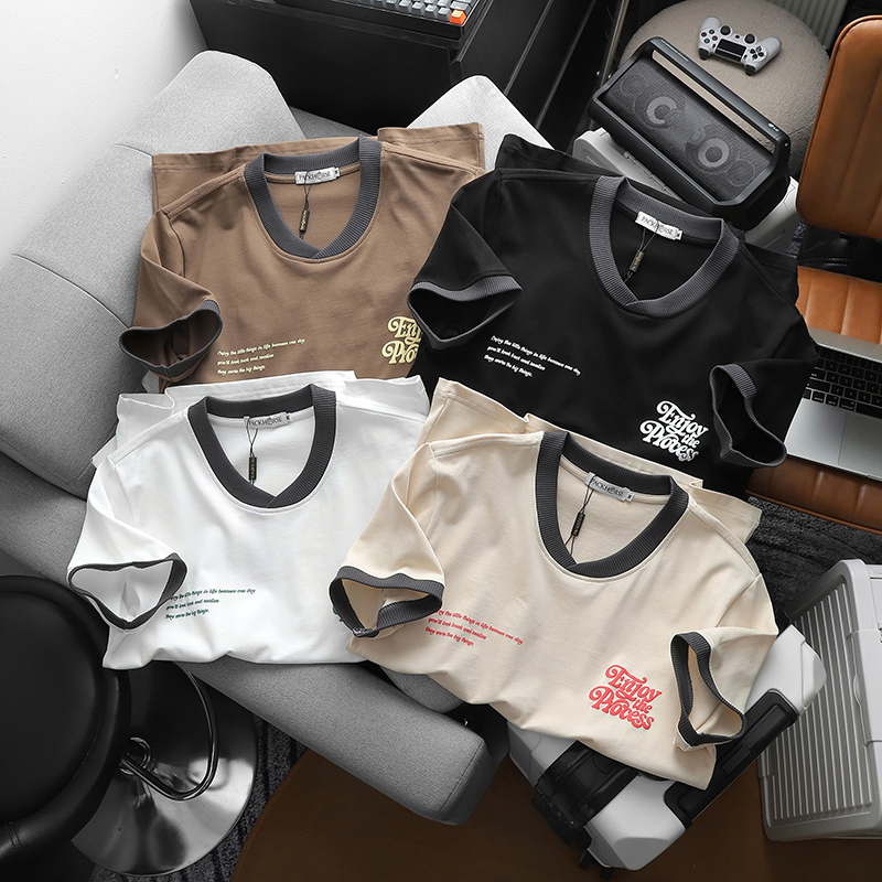 25592_z5988130779468-6c38169109fe52a08c0d2fb84ac3279b_20241102114138-11.jpg Áo Thun Nam Cổ Tròn Pack Horse In Nổi Chữ Enjoy The Process (Có Size 3x) - AB523