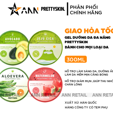 Gel Dưỡng Da Đa Năng Prettyskin Soothing Gel 300ml - GDDDNPTSK