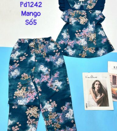 Đồ bộ mango quần ngố áo tay bèo có bông - DBO5173