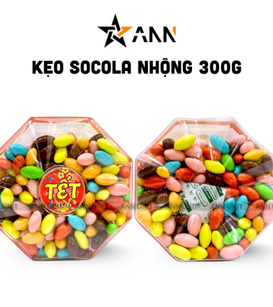 Hộp Kẹo Nhộng Socola Bát Giác 300G Hộp Quà Tết 2026 - KNSHBG300
