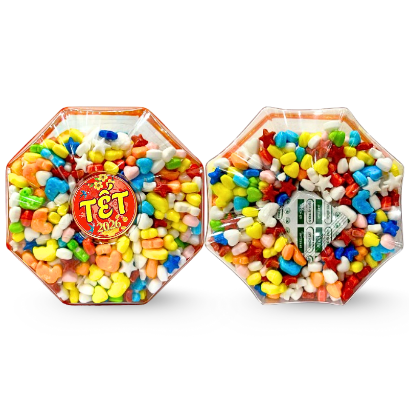 Hộp Kẹo Ngũ Sắc Bát Giác 300G Hộp Quà Tết 2026 6 Hộp Kẹo Ngũ Sắc Bát Giác 300G Hộp Quà Tết 2026