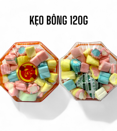 Hộp Kẹo Bông Bát Giác 120G Hộp Tết - KBHBG120