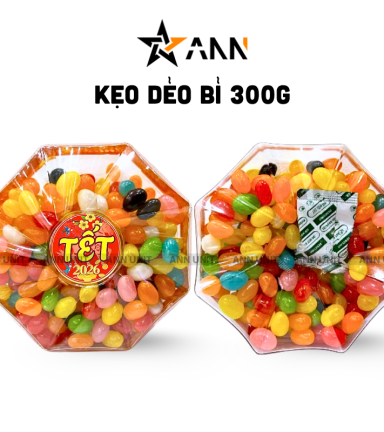 Hộp Kẹo Bi Trái Cây Hộp Bát Giác 300G Hộp Quà Tết 2026 - KBTCHBG300