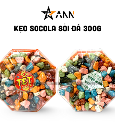 Hộp Kẹo Sỏi Đá Socola Bát Giác 300G Hộp Quà Tết 2026 - KSDSHBG300