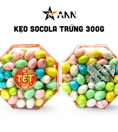 Hộp Kẹo Trứng Socola Bát Giác 300G Hộp Quà Tết 2026 - KTSHBG300